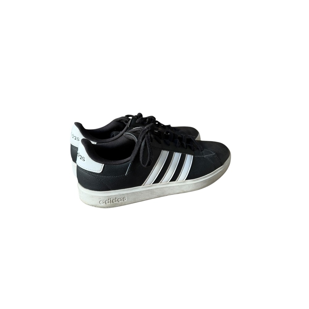 adidas Grand Court 2.0 Black White Stripe Sneakers Men's 11.5 US Casual Shoes - Picture 8 of 10
